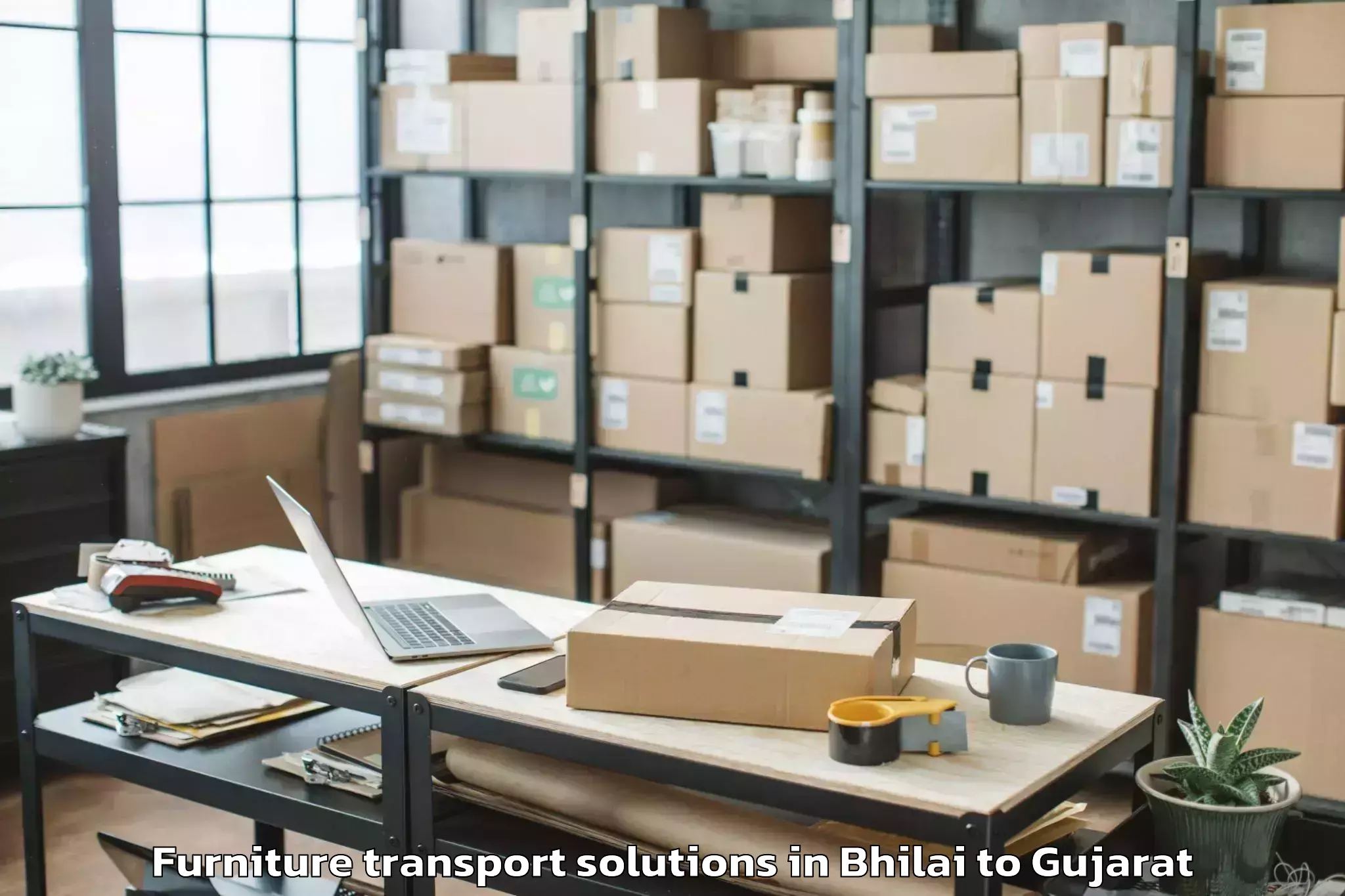 Professional Bhilai to Navrangpura Furniture Transport Solutions